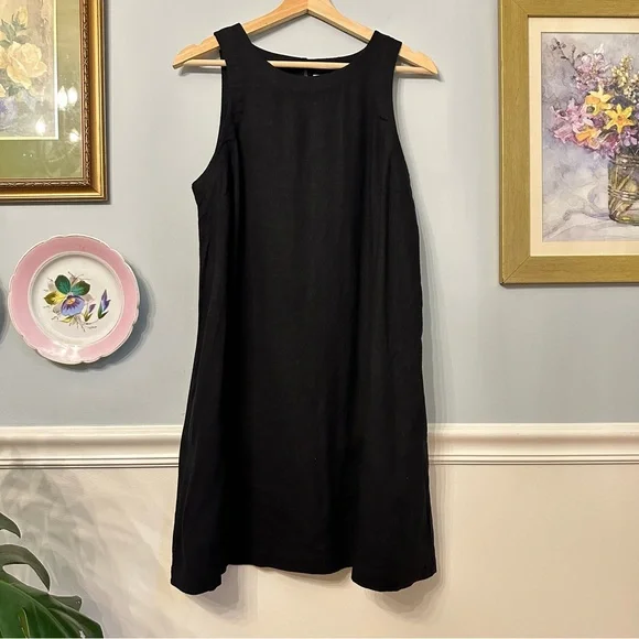 a new day | Dresses | A New Day Linen Black Sleeveless Shift Dress Size M  Classic Minimalist Logenlook | Poshmark